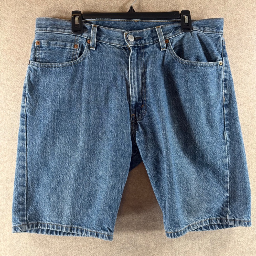 Levi's 505 Denim Shorts 36 Blue Regular Fit Jean Shorts 34505-2111